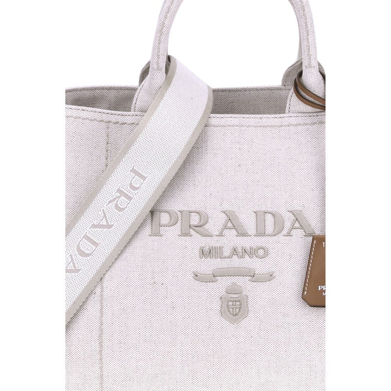Prada Beige Cotton Shoulder Bag