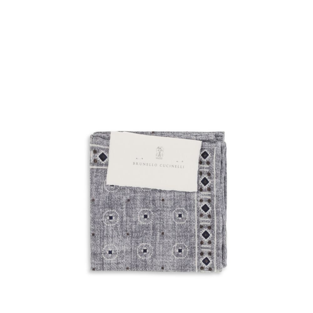 Brunello Cucinelli Gray Silk Handbag - Elegant Ethnic Design