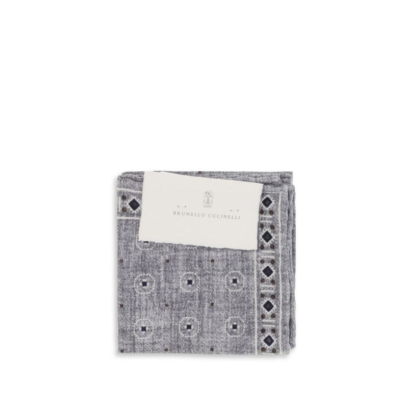 Brunello Cucinelli Gray Silk Handbag - Elegant Ethnic Design
