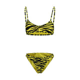 The Attico Bicolor Polyester Bikini - Zebra Print Design