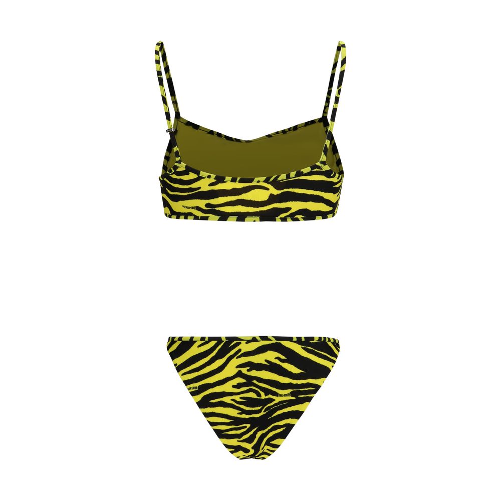 The Attico Bicolor Polyester Bikini - Zebra Print Design