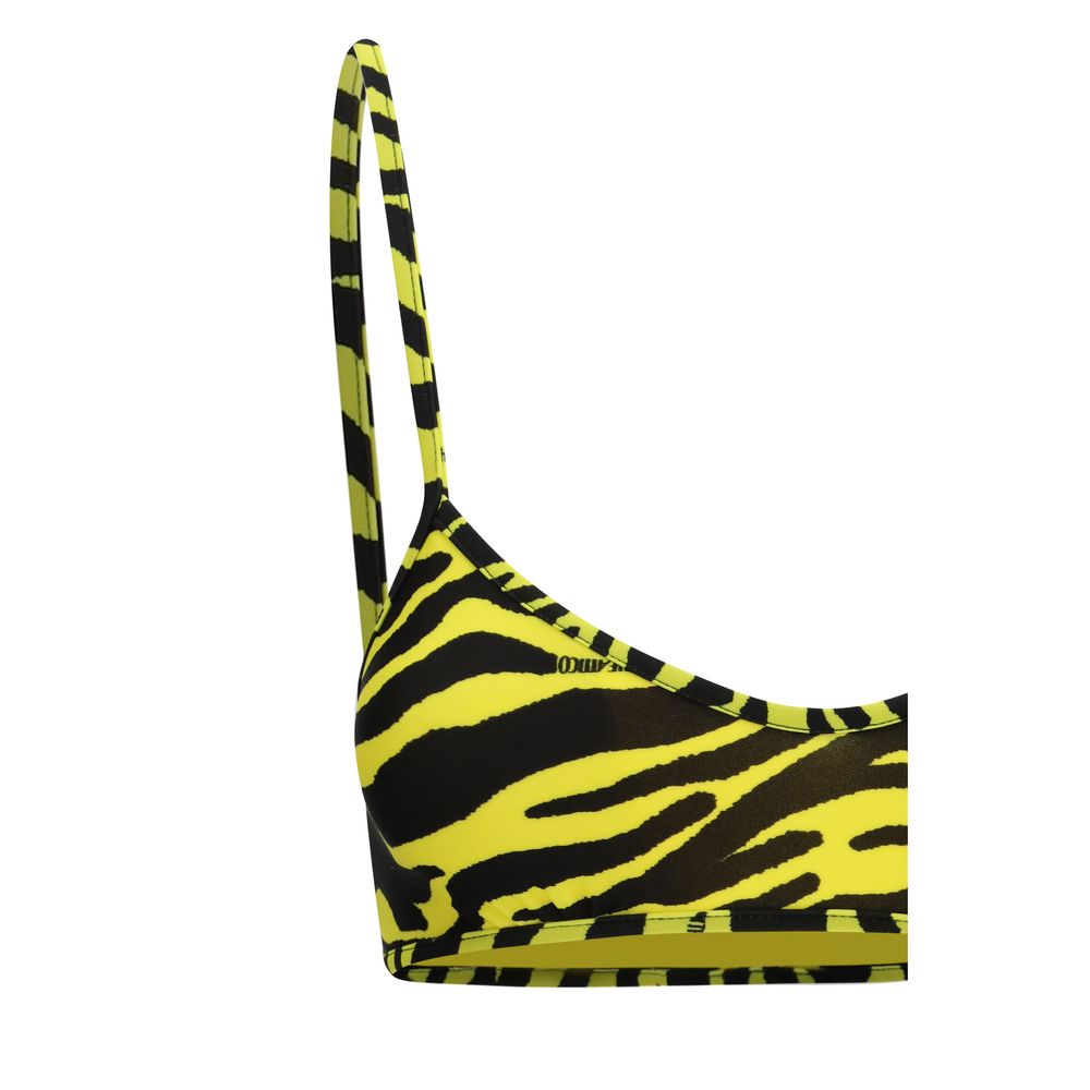The Attico Bicolor Polyester Bikini - Zebra Print Design