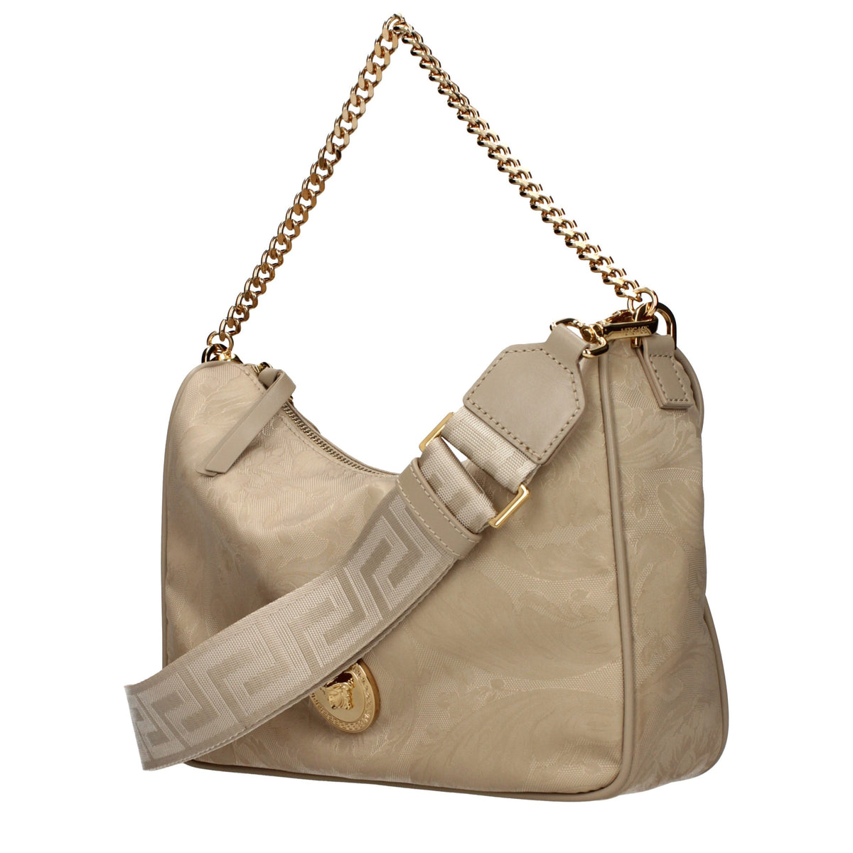 Versace Beige Fabric Handbag - Elegant and Versatile