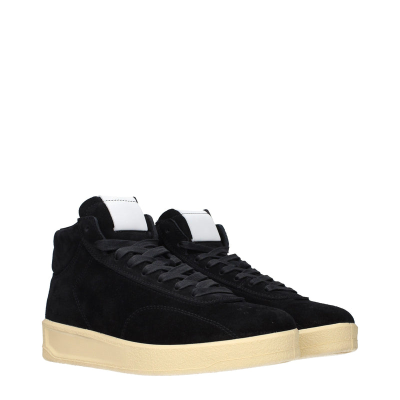 Jil Sander Black Leather High Top Sneakers for Men