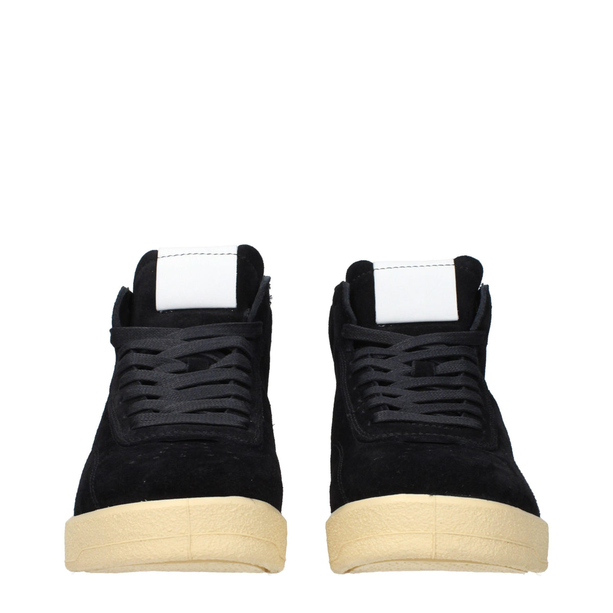 Jil Sander Black Leather High Top Sneakers for Men