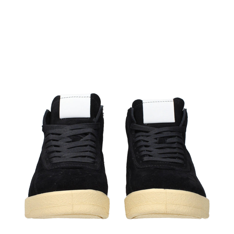 Jil Sander Black Leather High Top Sneakers for Men