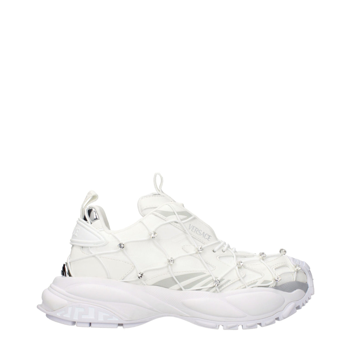 Versace White Fabric Sneakers for Women