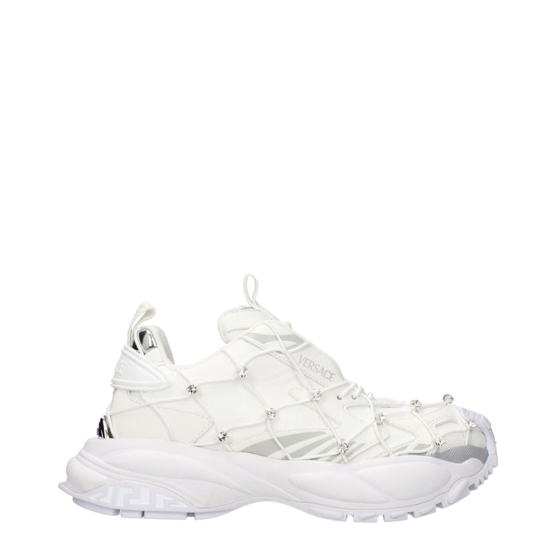 Versace White Fabric Sneakers for Women