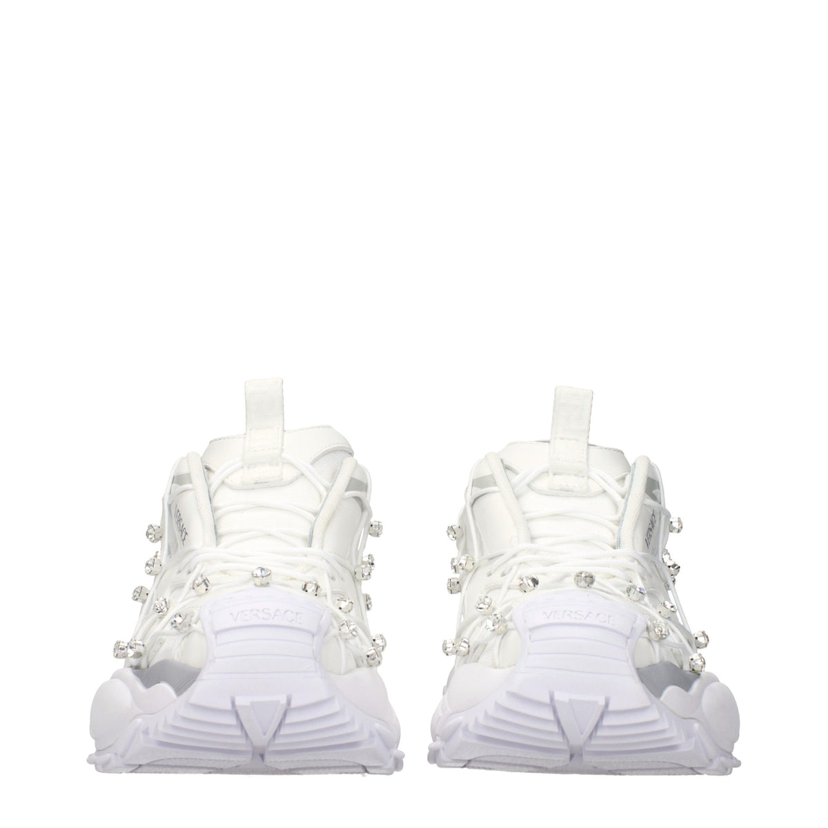 Versace White Fabric Sneakers for Women