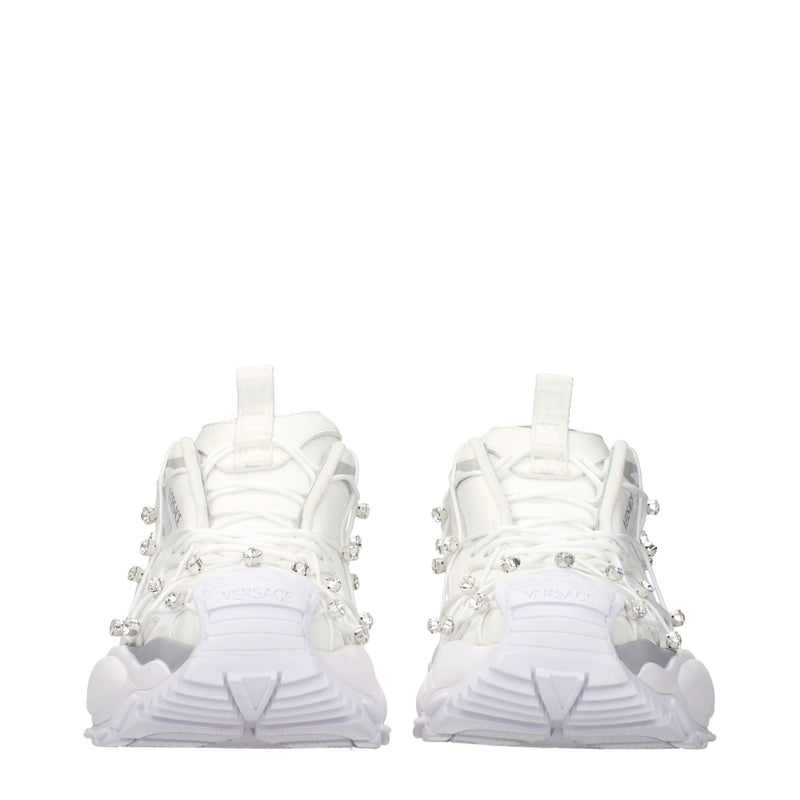 Versace White Fabric Sneakers for Women