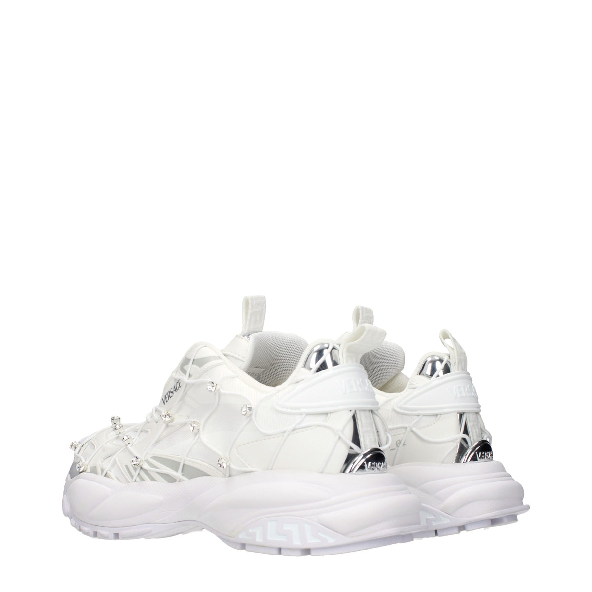 Versace White Fabric Sneakers for Women