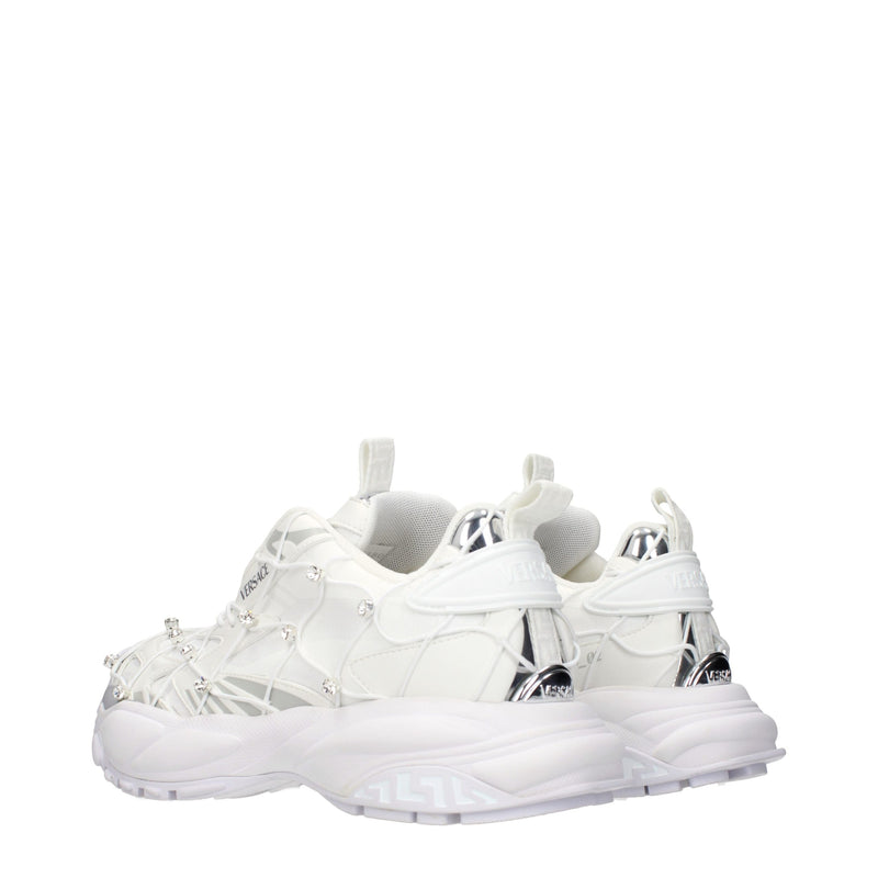 Versace White Fabric Sneakers for Women