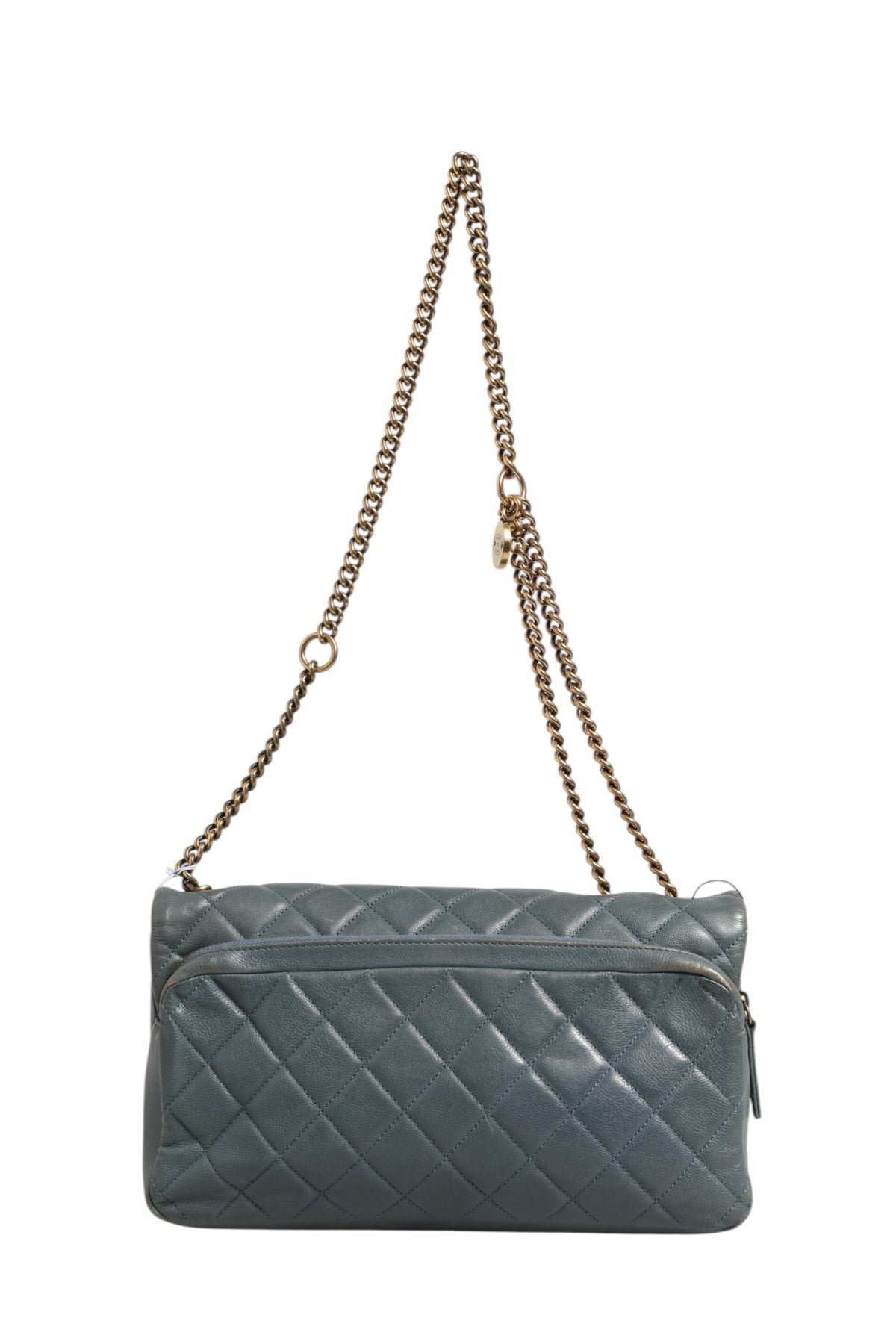 Chanel Blue Quilted Leather Crown Flap Shoulder Bag