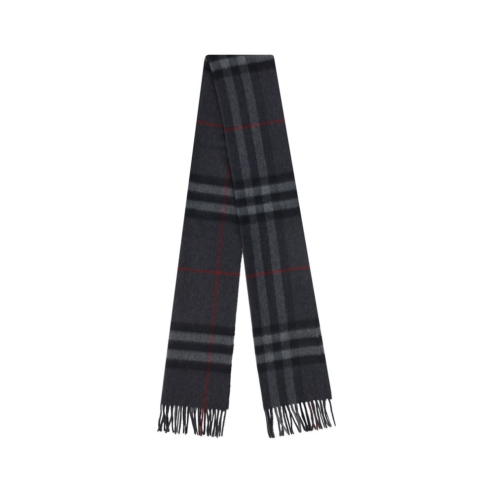Burberry Gray Cashmere Scarf - Iconic Archivio Check Design