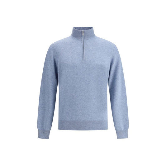 Brunello Cucinelli Blue Cashmere Sweater for Men