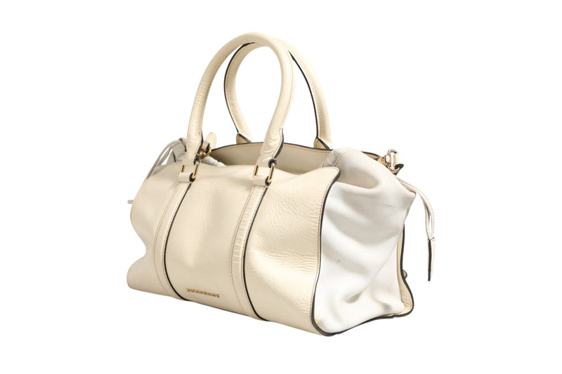 Burberry Chalk White Large Leather Tote Bag
