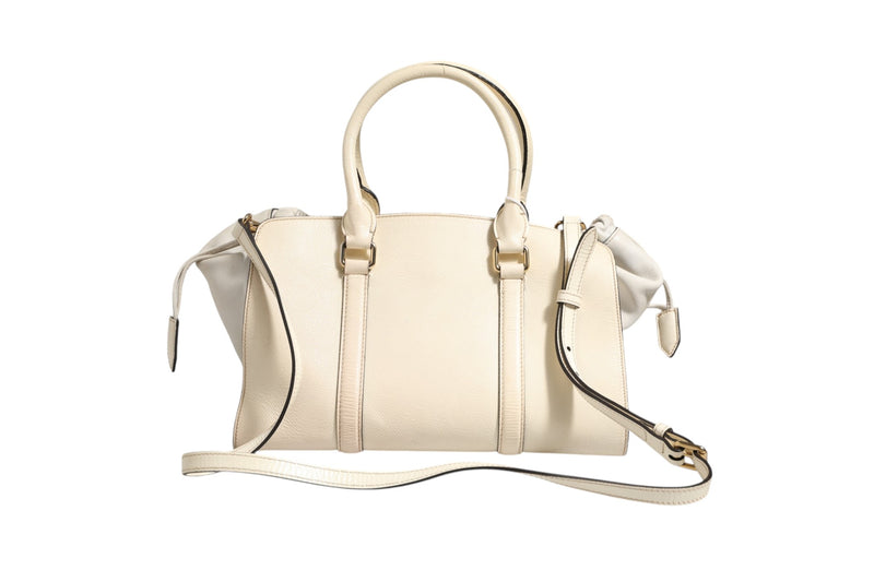 Burberry Chalk White Large Leather Tote Bag