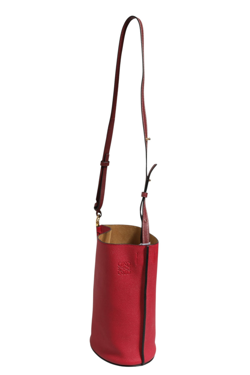 Loewe Gate Raspberry & Wine Leather Bucket Bag