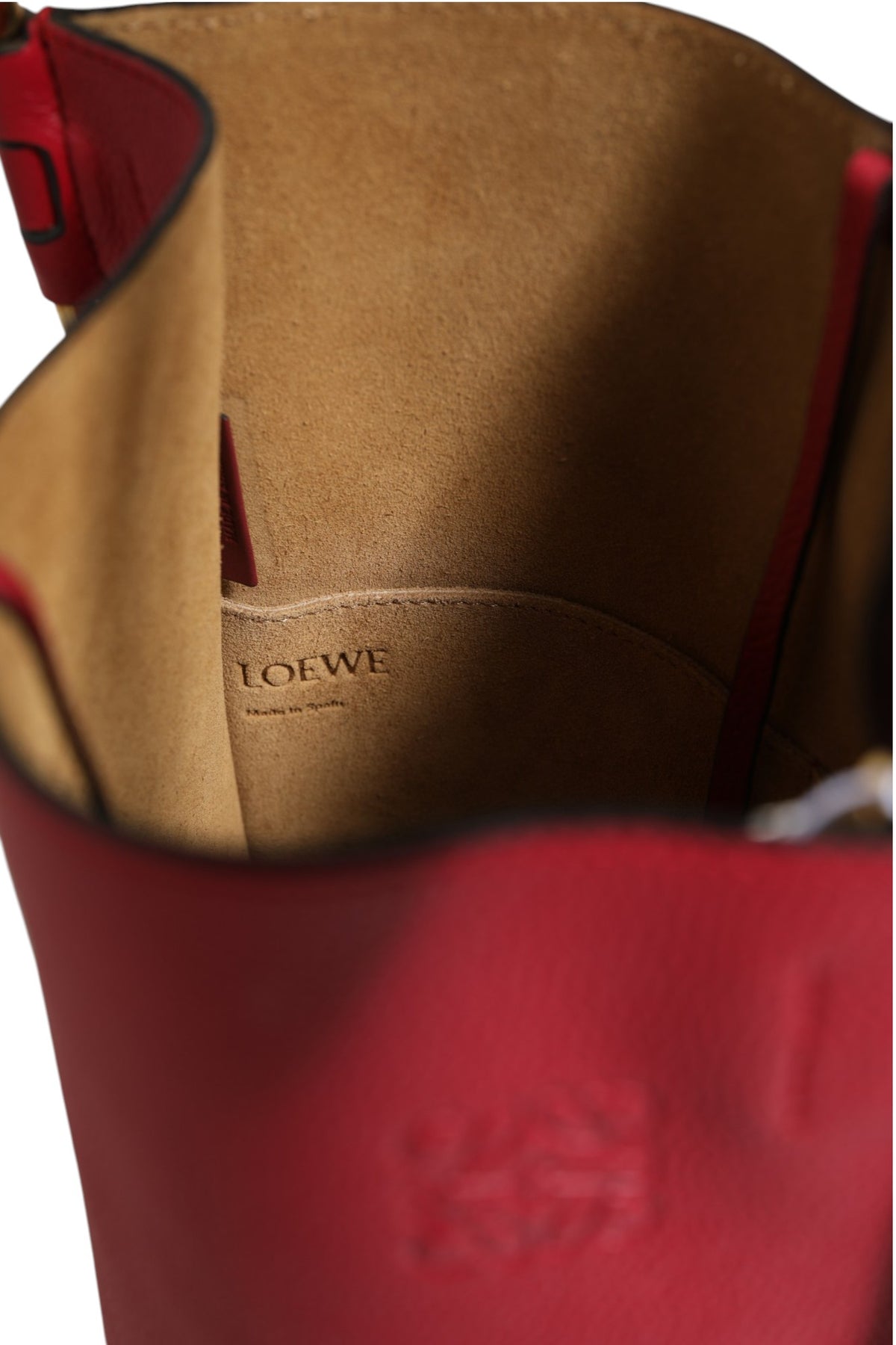 Loewe Gate Raspberry & Wine Leather Bucket Bag