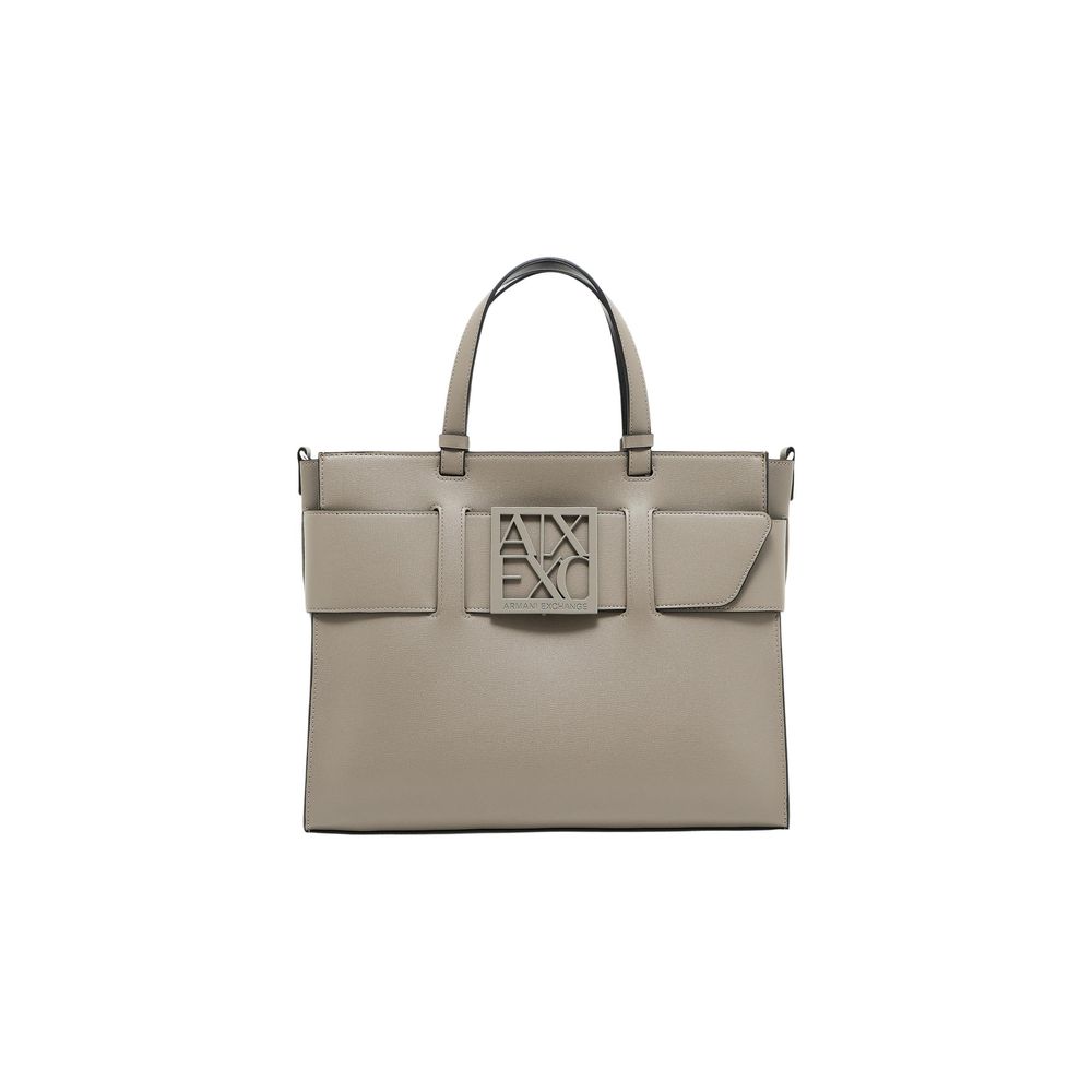 Armani Exchange Beige Artificial Leather Handbag for Women