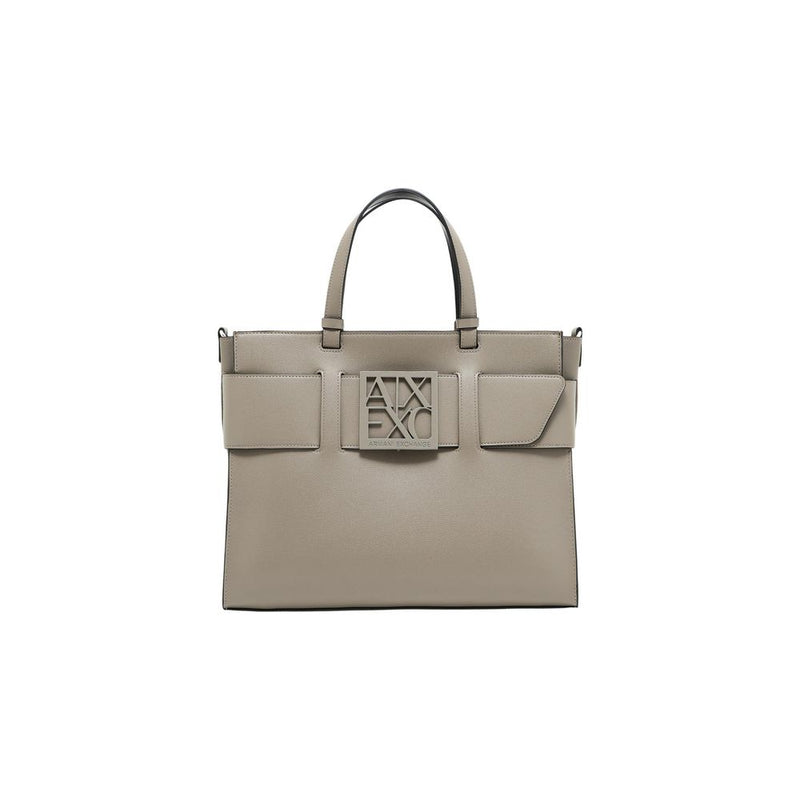 Armani Exchange Beige Artificial Leather Handbag for Women