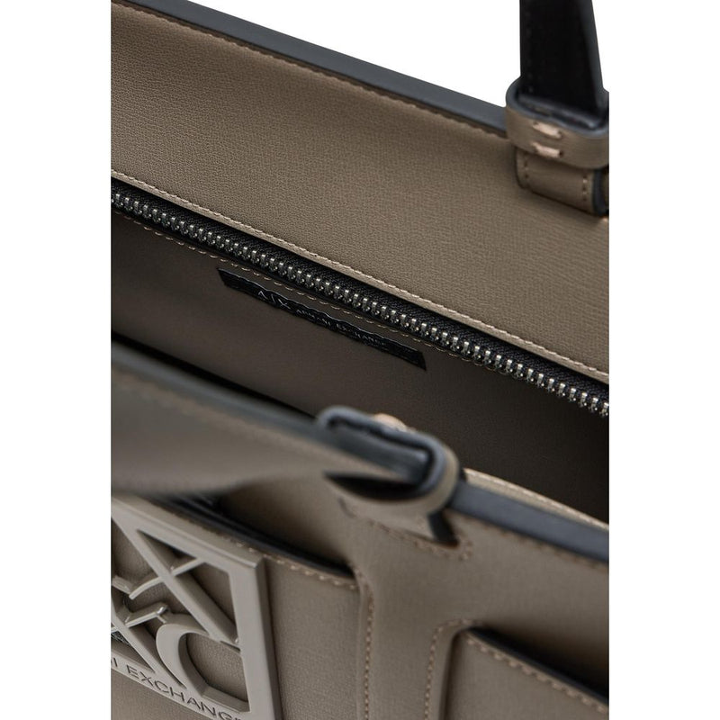 Armani Exchange Beige Artificial Leather Handbag for Women