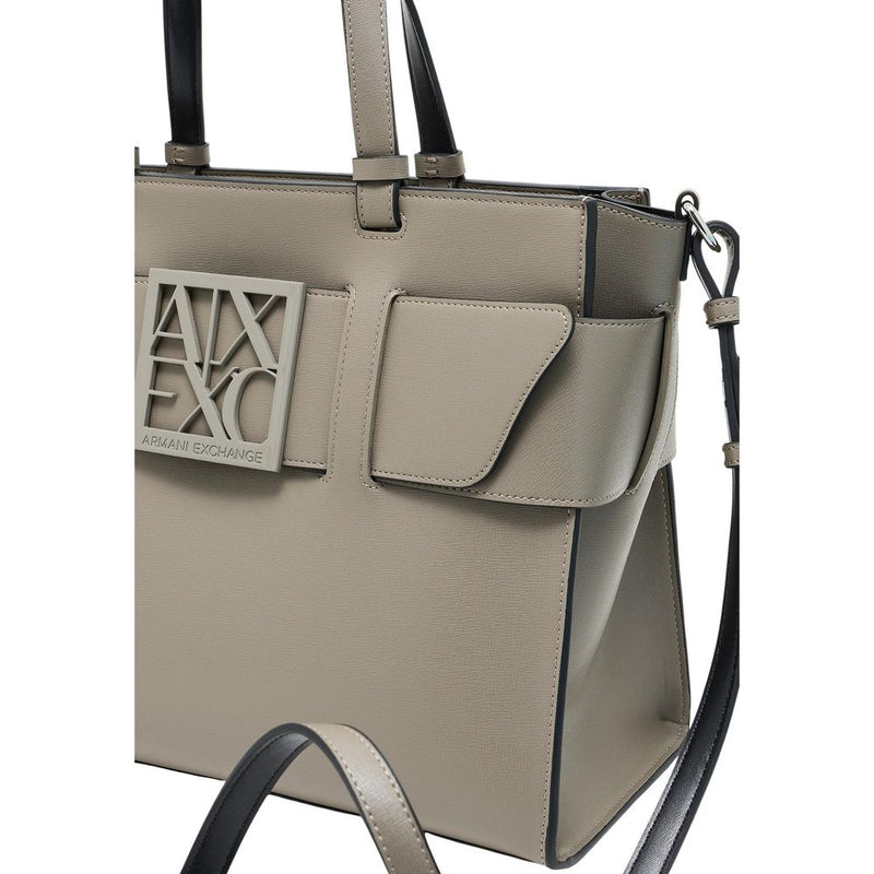 Armani Exchange Beige Artificial Leather Handbag for Women