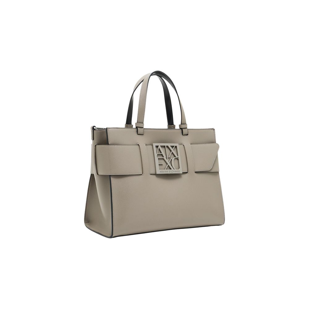 Armani Exchange Beige Artificial Leather Handbag for Women