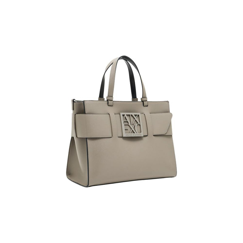 Armani Exchange Beige Artificial Leather Handbag for Women