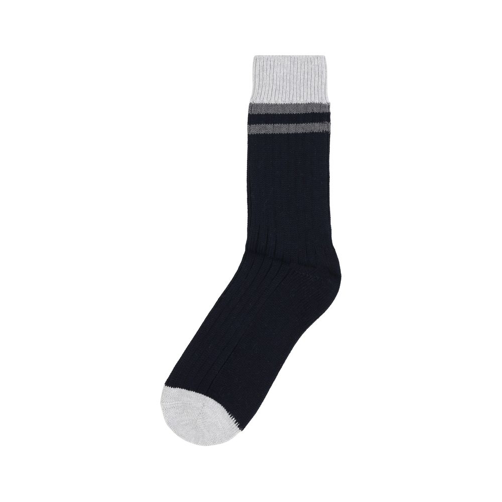 Brunello Cucinelli Black Cotton Socks - Elegant Comfort