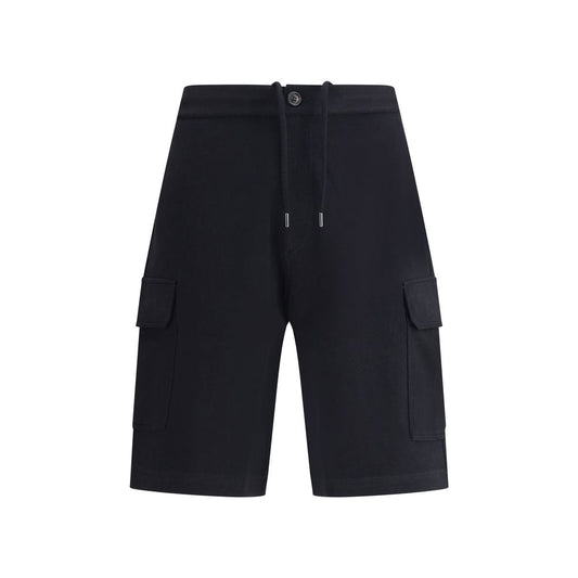 Brunello Cucinelli Black Cotton Bermuda Shorts for Men