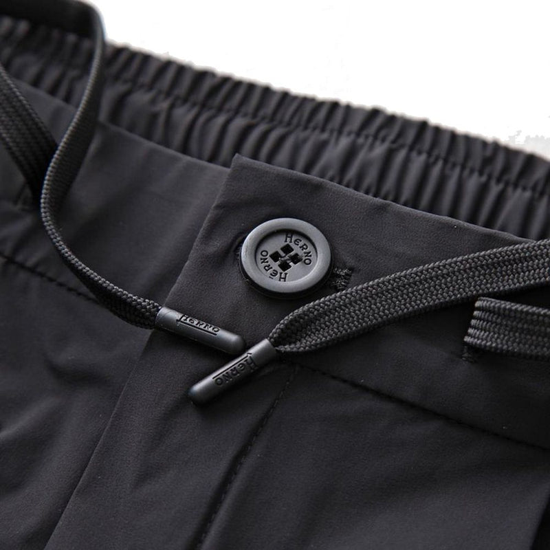 Herno Black Elastane Athletic Pants for Men