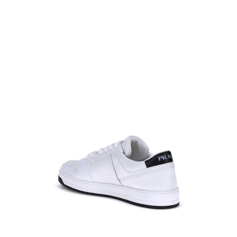 Prada White Calf Leather Bos Taurus Low Top Sneakers