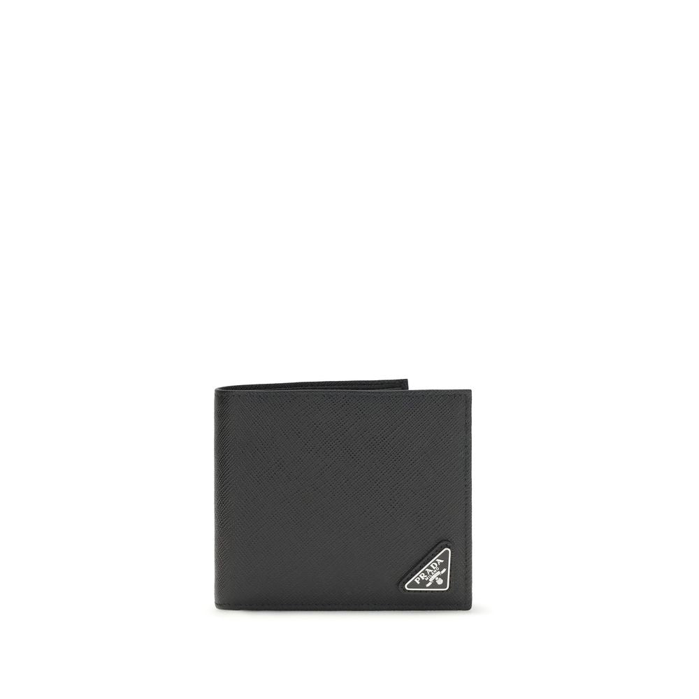 Prada Black Calf Leather Bos Taurus Wallet