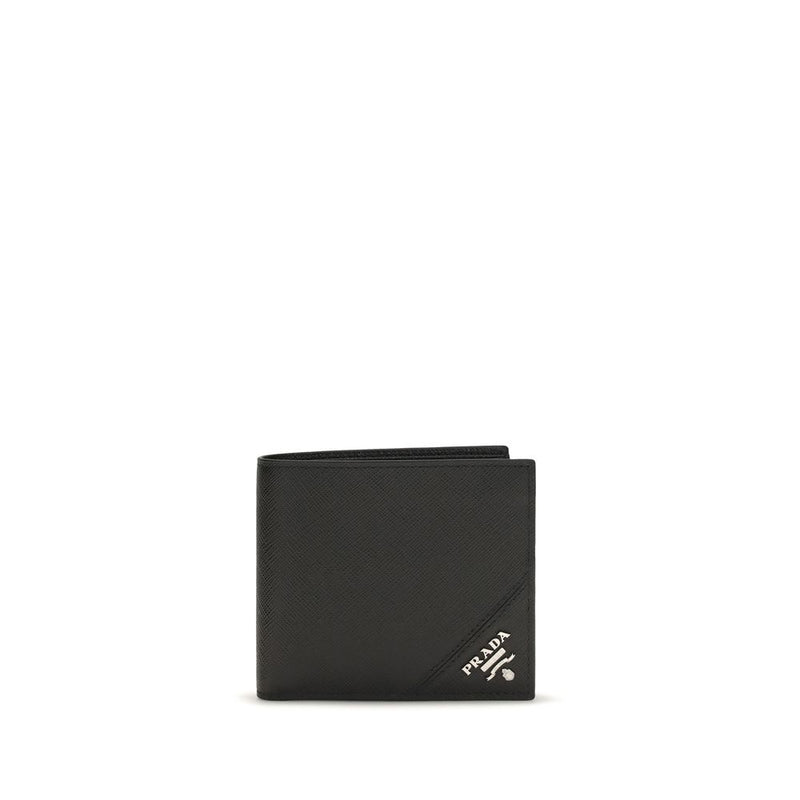 Prada Black Calf Leather Bos Taurus Wallet