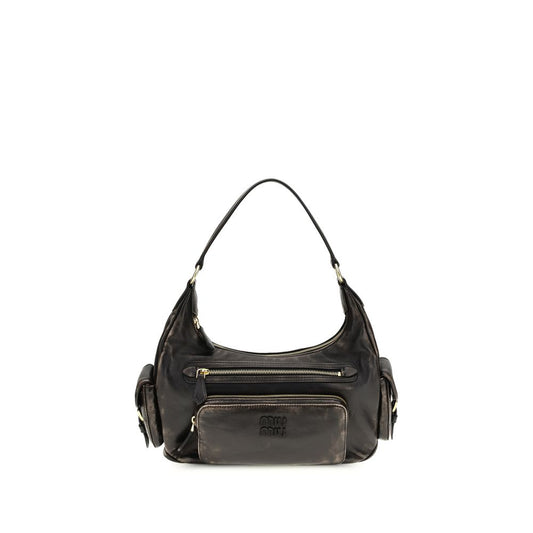 Sac bandoulière Miu Miu Bos Taurus en cuir de veau marron