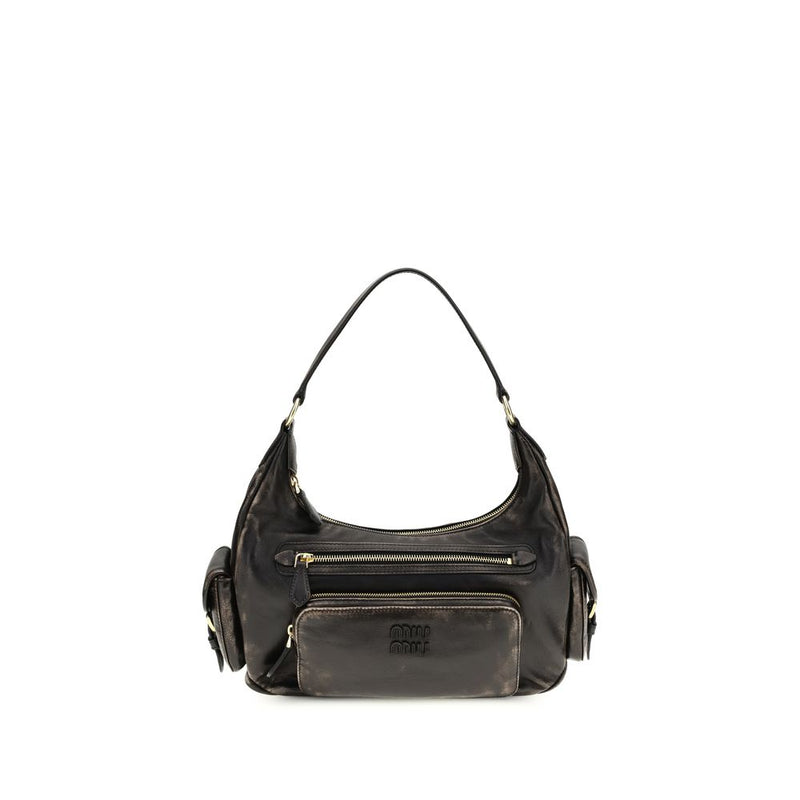 Sac bandoulière Miu Miu Bos Taurus en cuir de veau marron