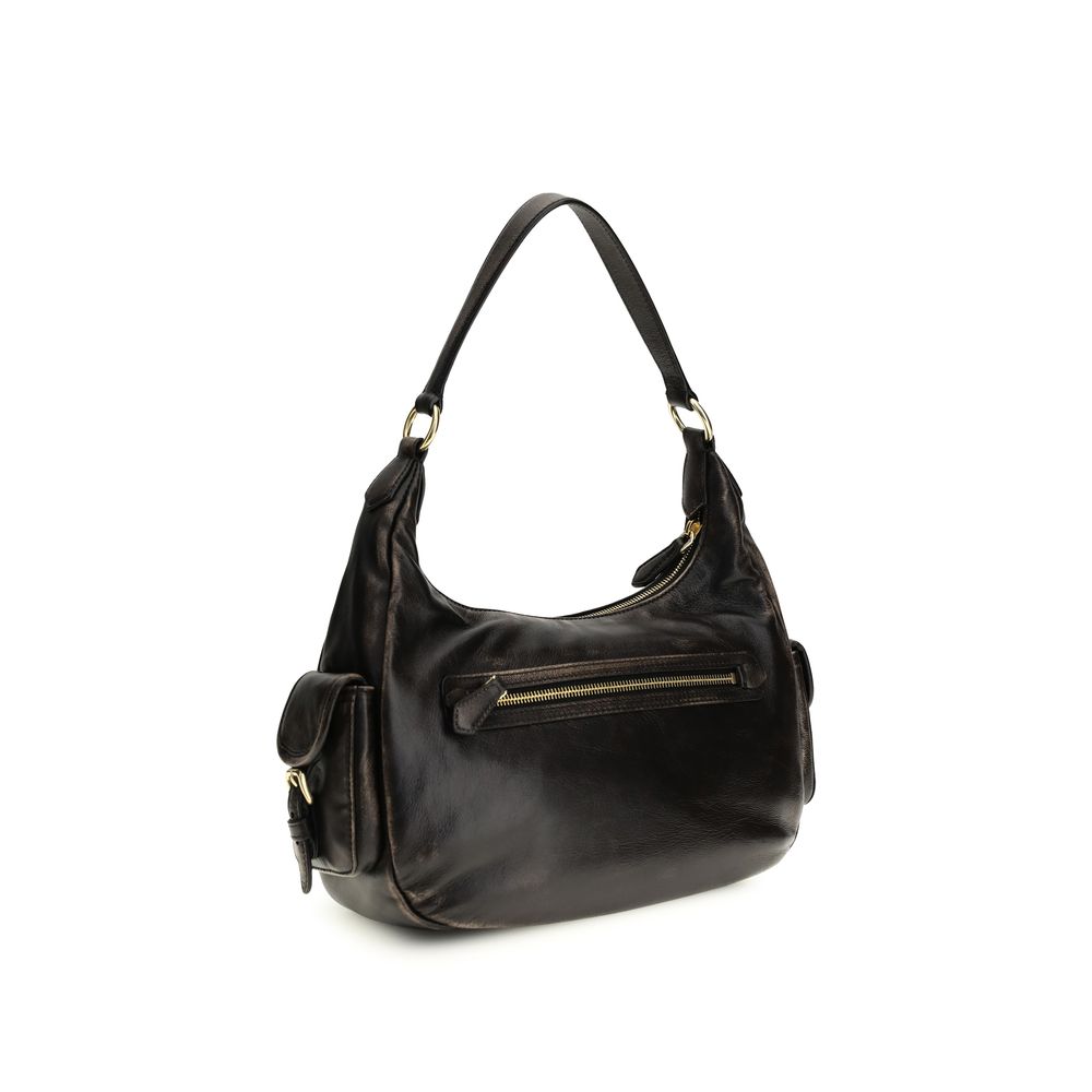 Sac bandoulière Miu Miu Bos Taurus en cuir de veau marron