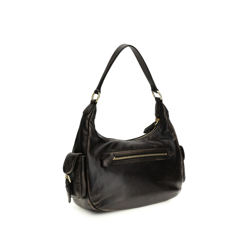 Sac bandoulière Miu Miu Bos Taurus en cuir de veau marron