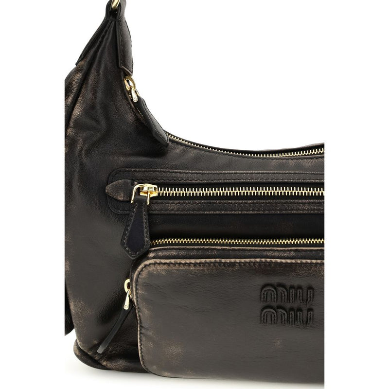 Sac bandoulière Miu Miu Bos Taurus en cuir de veau marron