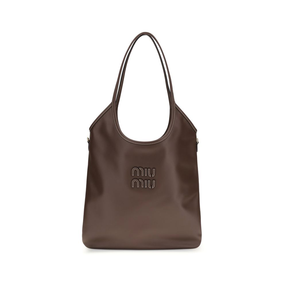 Sac bandoulière Miu Miu Bos Taurus en cuir de veau marron