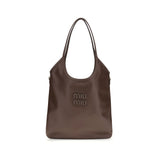 Sac bandoulière Miu Miu Bos Taurus en cuir de veau marron