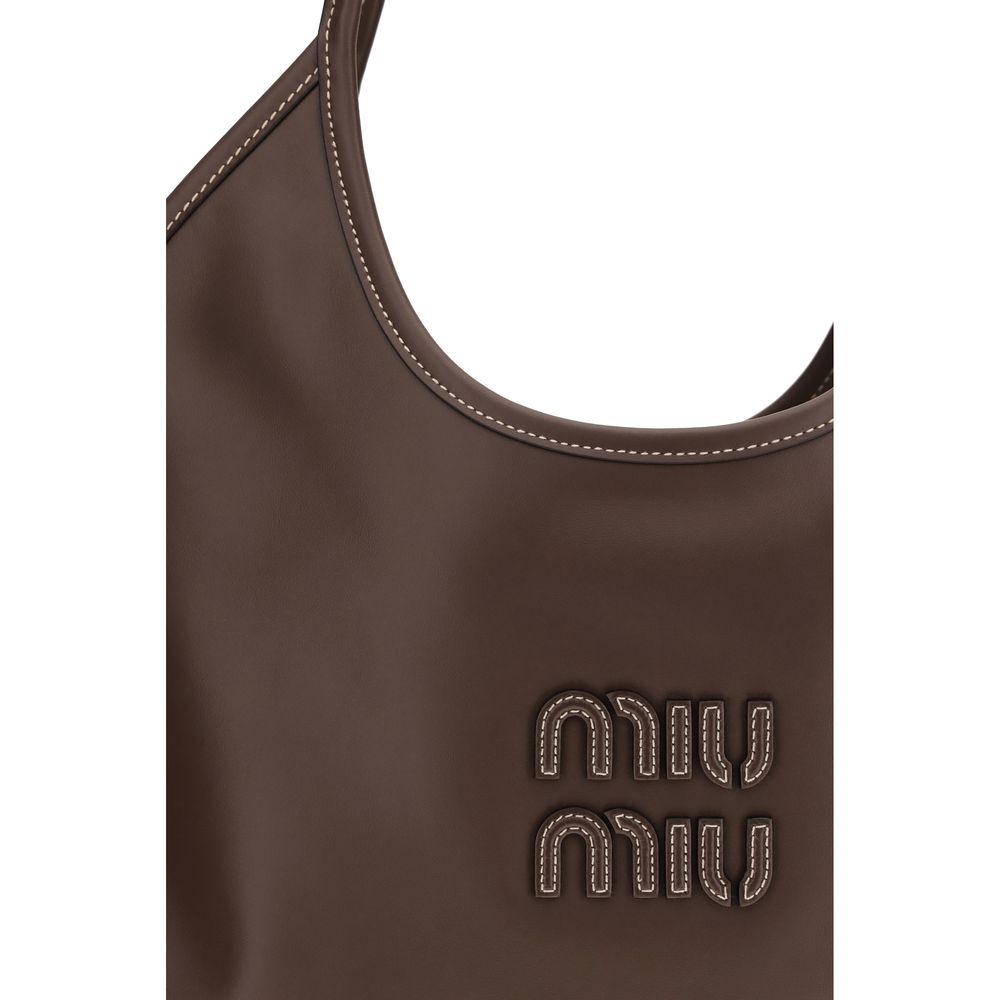 Sac bandoulière Miu Miu Bos Taurus en cuir de veau marron