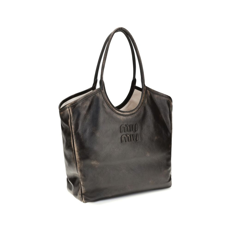 Sac bandoulière Miu Miu Bos Taurus en cuir de veau marron