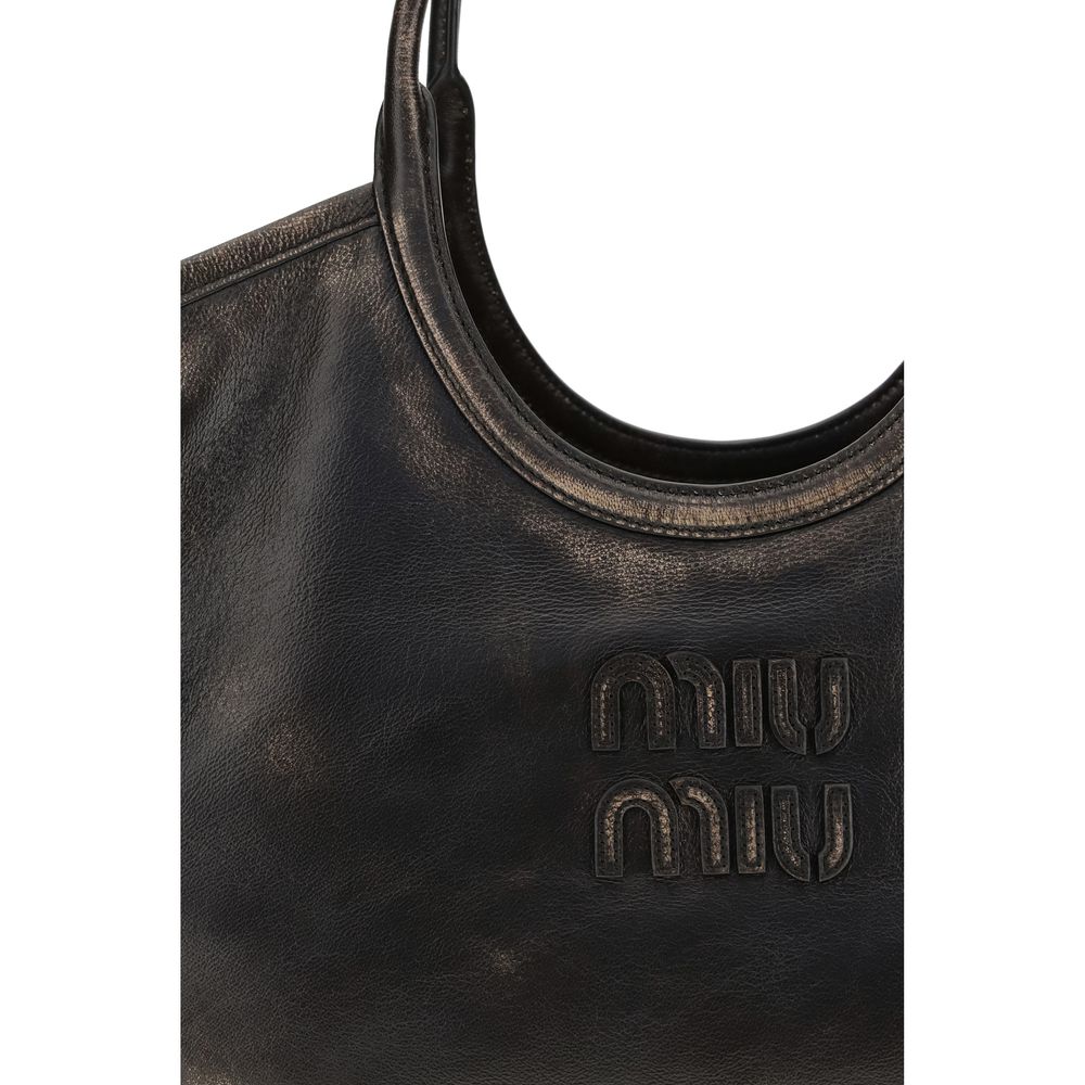 Sac bandoulière Miu Miu Bos Taurus en cuir de veau marron