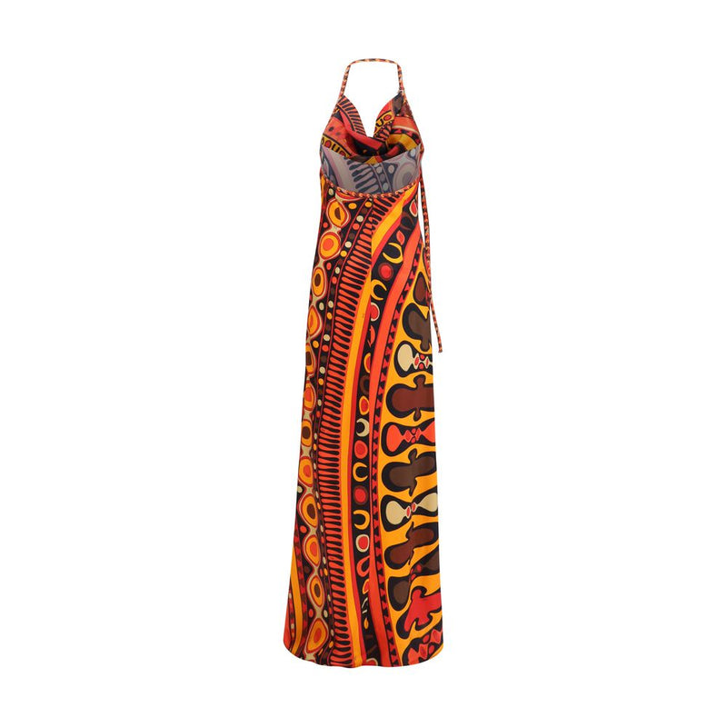 Robe longue en soie multicolore Emilio Pucci