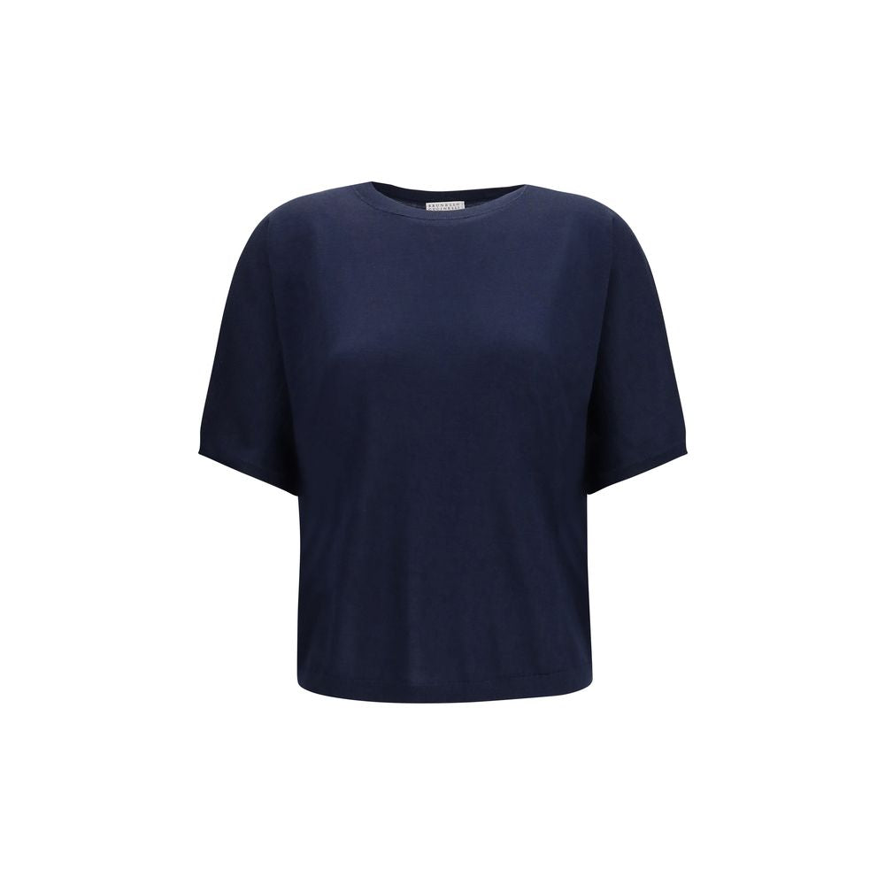Brunello Cucinelli Blue Cashmere Sleeveless Sweater