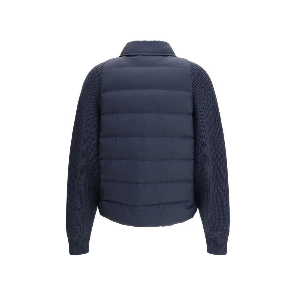 Brunello Cucinelli Monil Chain Blue Polyester Jacket