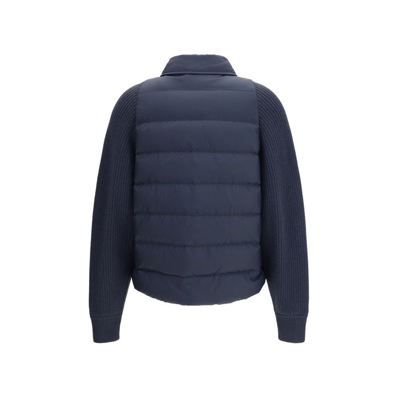 Brunello Cucinelli Monil Chain Blue Polyester Jacket
