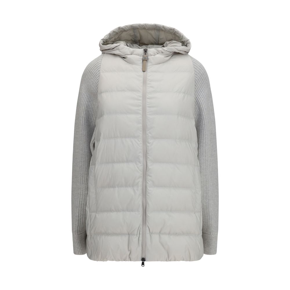Brunello Cucinelli Gray Polyamide Puffer Jacket